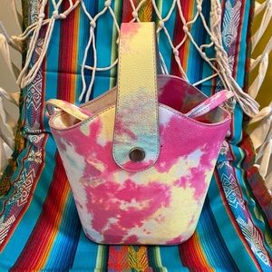 Drawstring Tie Dye Handheld Purse